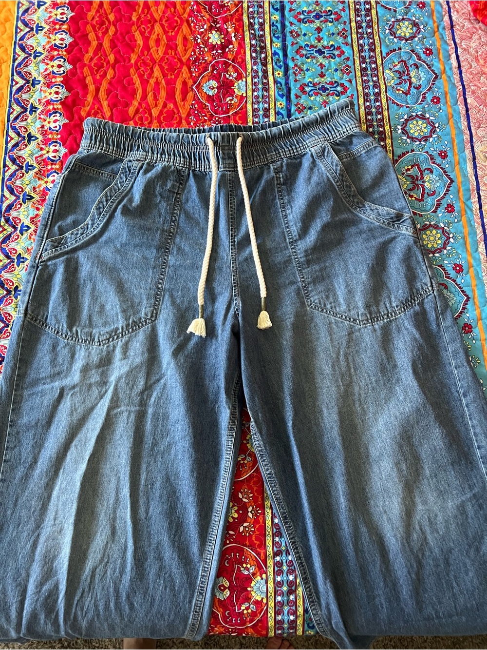 Women’s Free People Easy Peasy Wide Leg Drawstring Pant - Blue